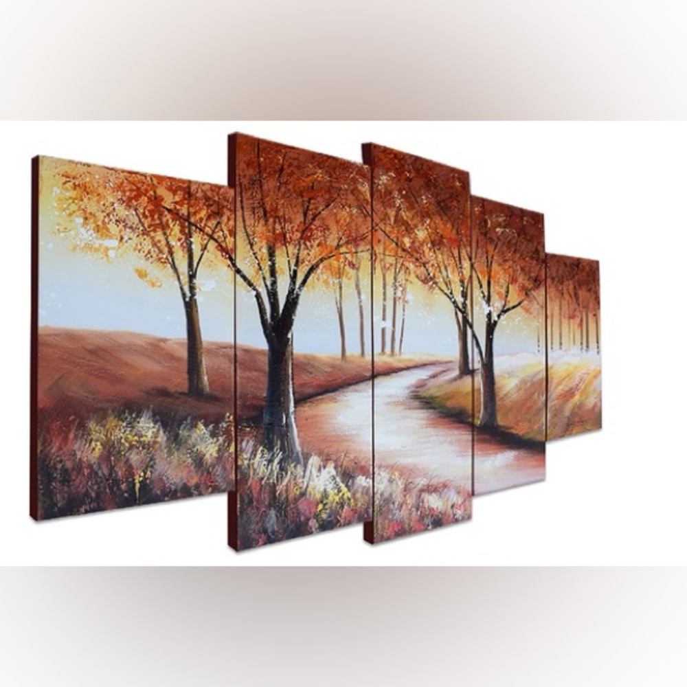 Colorful Forest 5 Piece panel Painting on Wrapped Canvas wall art